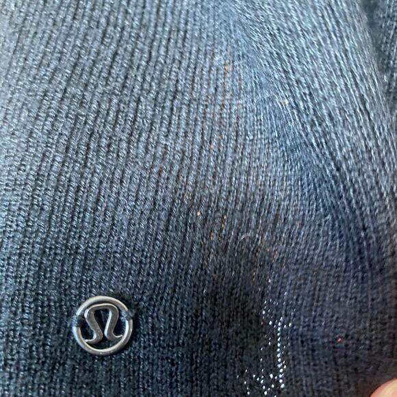 Lululemon Athletica Black Cashmere Cotton Blend Cascade Cardigan Sweater Size 10 - Picture 8 of 9